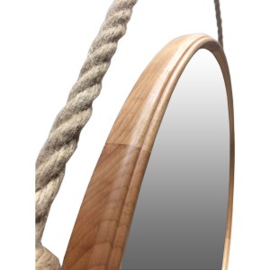 Деревянное овальное зеркало подвесное